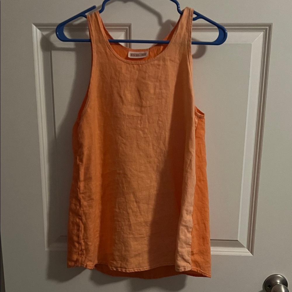 Vibrant Orange Women's Tank Top 100% linen
